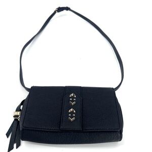 Stella & Dot Nolita crossbody black purse tassel pink gold accents classic NEW